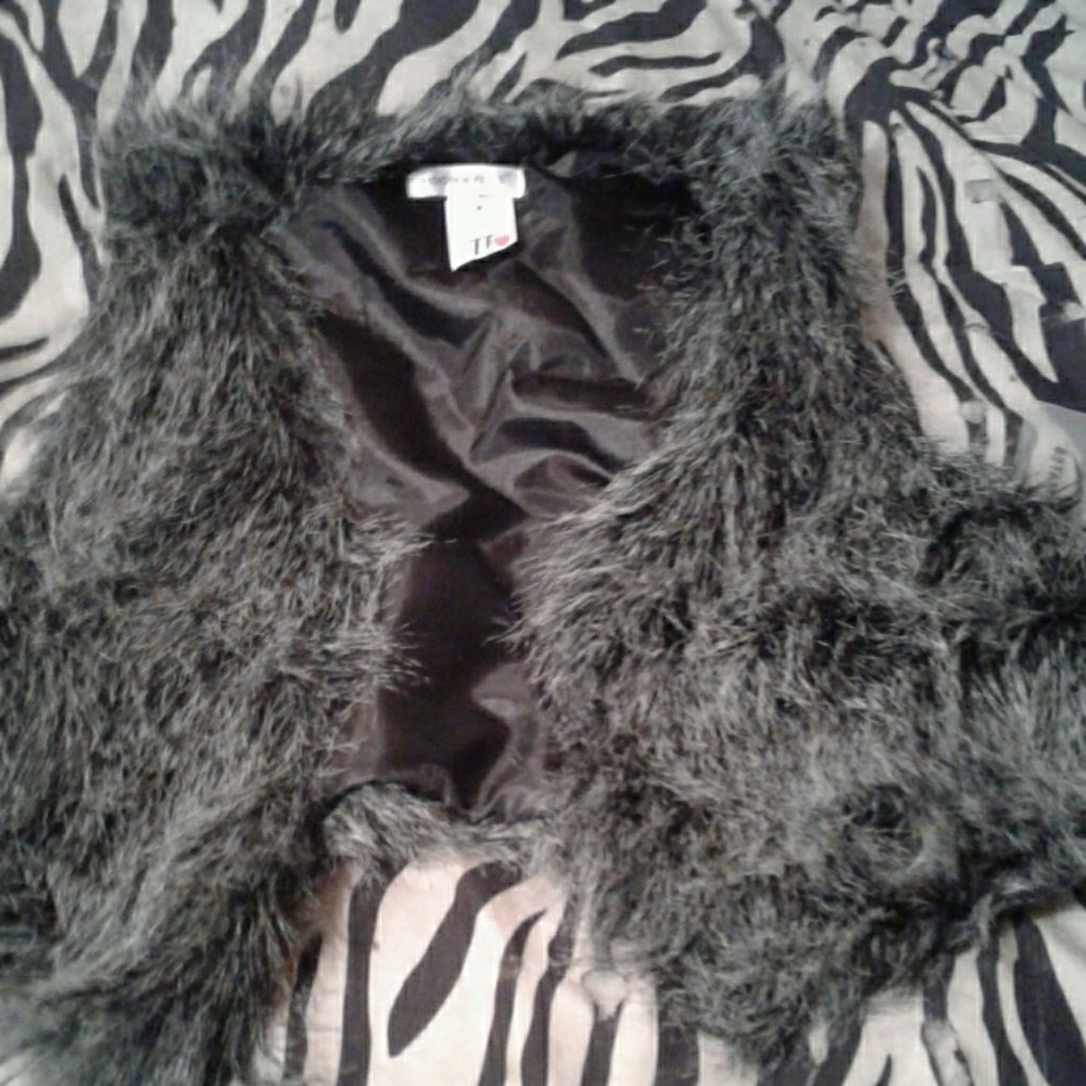 Grey fur vest
